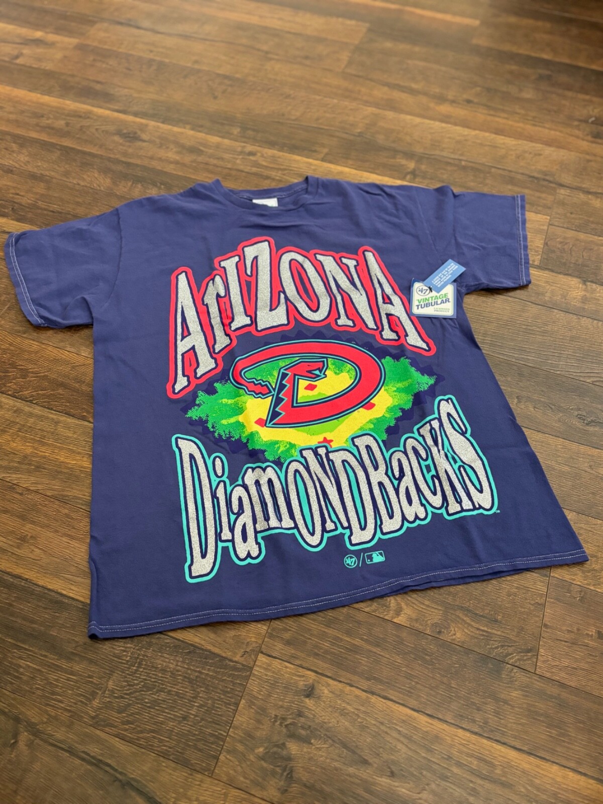 47' brand Vintage Tubular ARIZONA DIAMONDBACKS  men's t-shirt, navy, L/XL, New