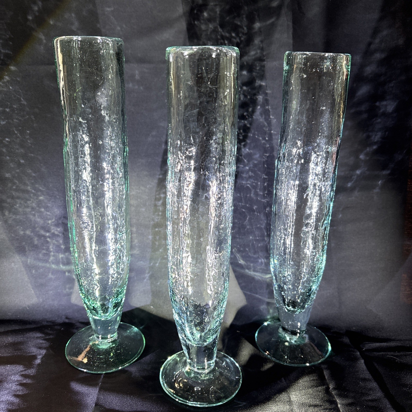 Kalalou Tall Recycled Champagne Flute (Set of 3) Green