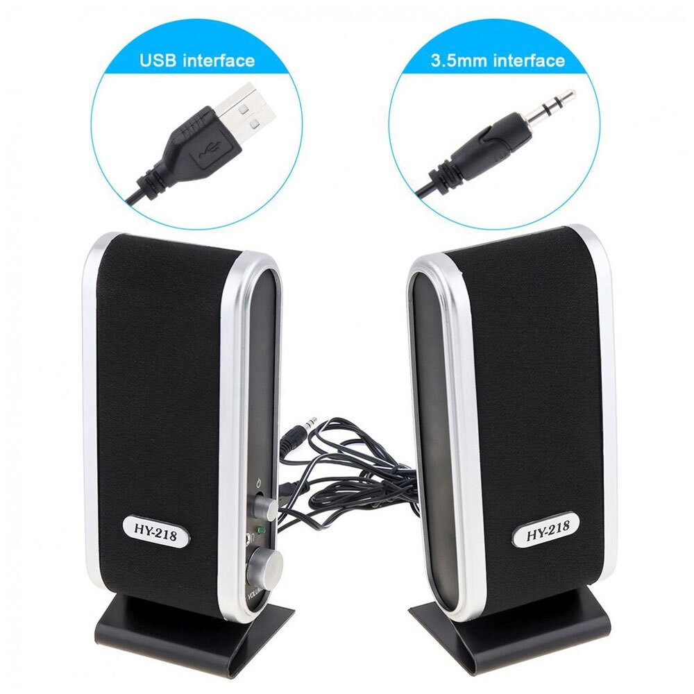PC Computer Speakers 2.0 Stereo USB 3.5 mm Jack Desktop Laptop Clear Sound