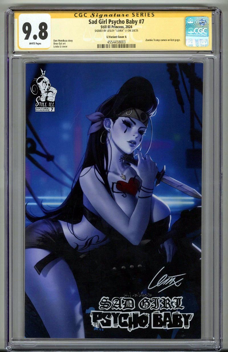 SAD GIRL PSYCHO BABY #7 CGC 9.8 SS SIGNED LESLEY LEIRIX LI VARIANT COVER A POP 1