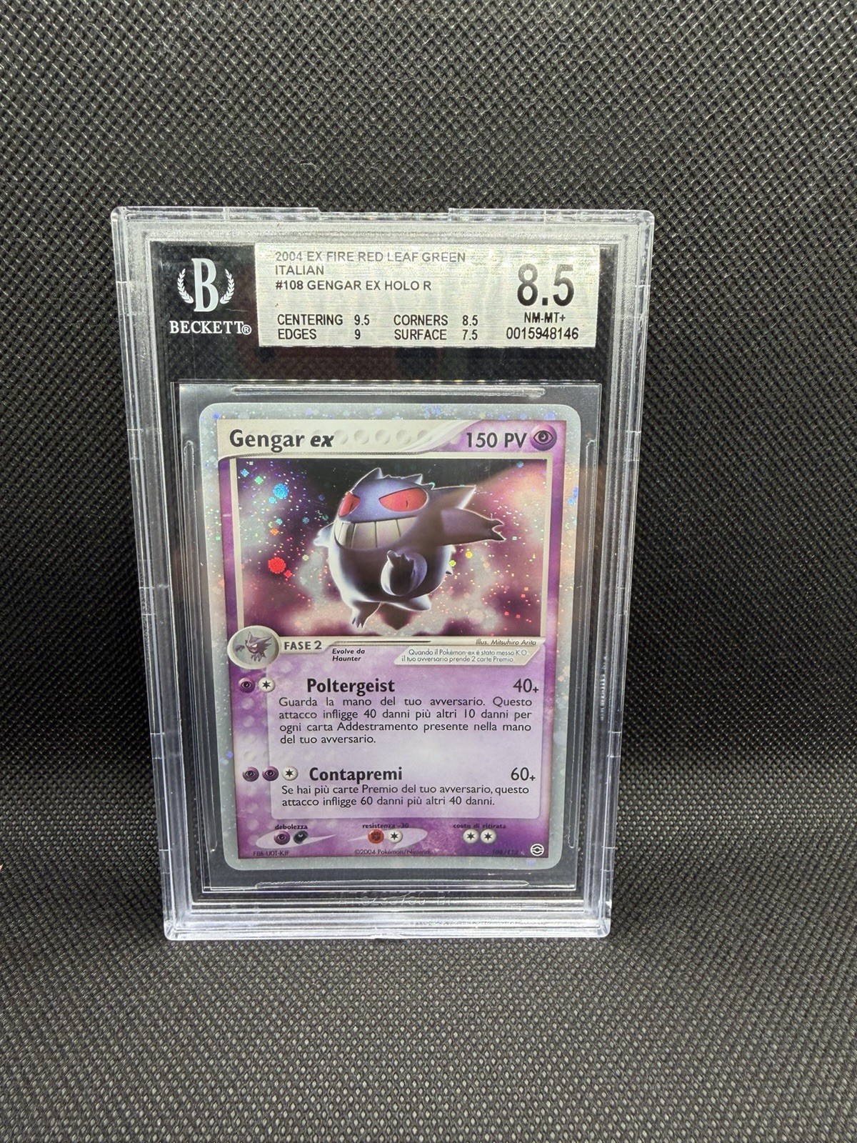 Pokemon 2004 Italian Gengar ex 108/112 Holo BGS 8.5