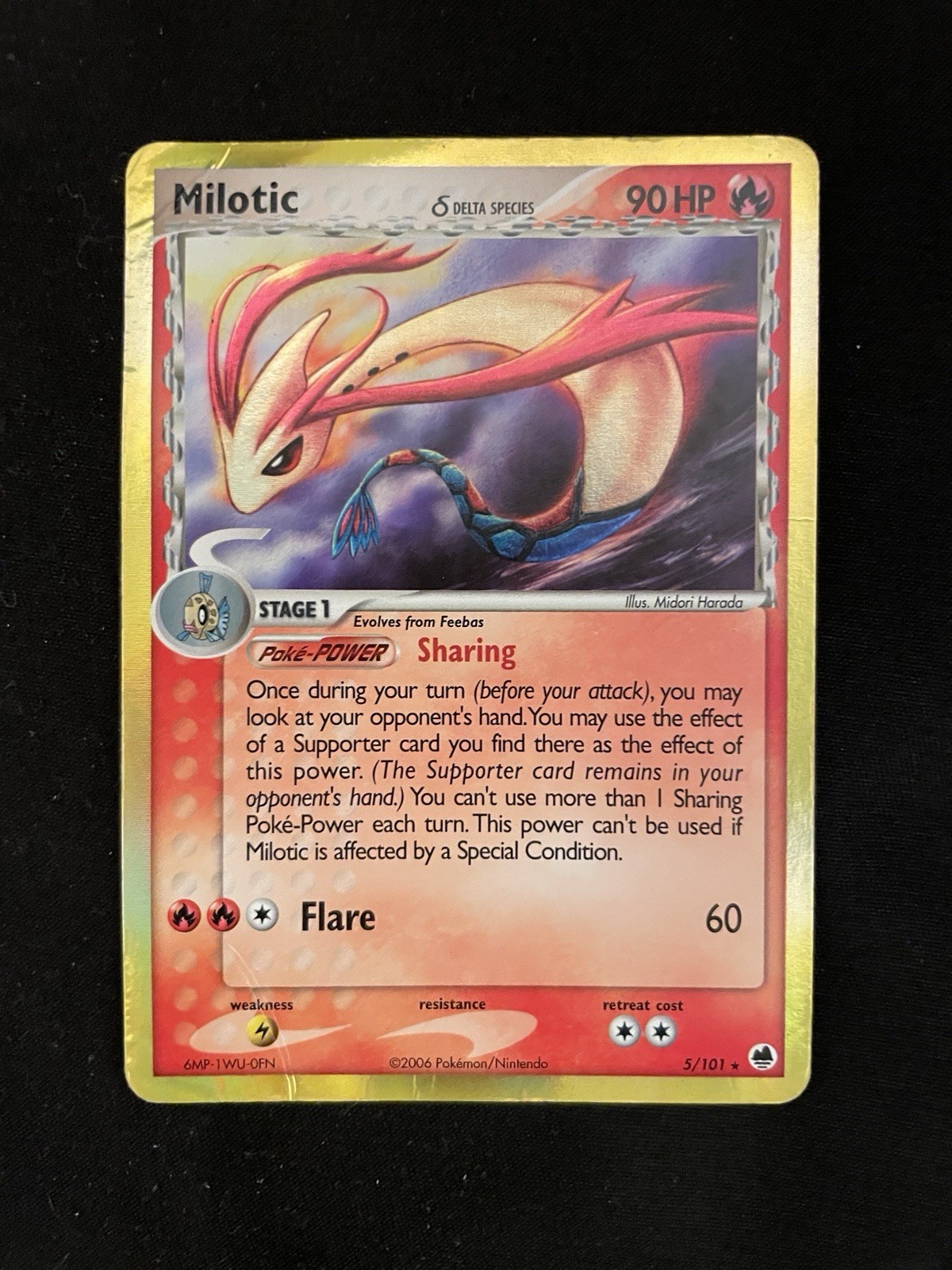 Pokemon TCG Milotic Delta Species Holo Rare 5/101 Dragon Frontiers 90 HP DMG