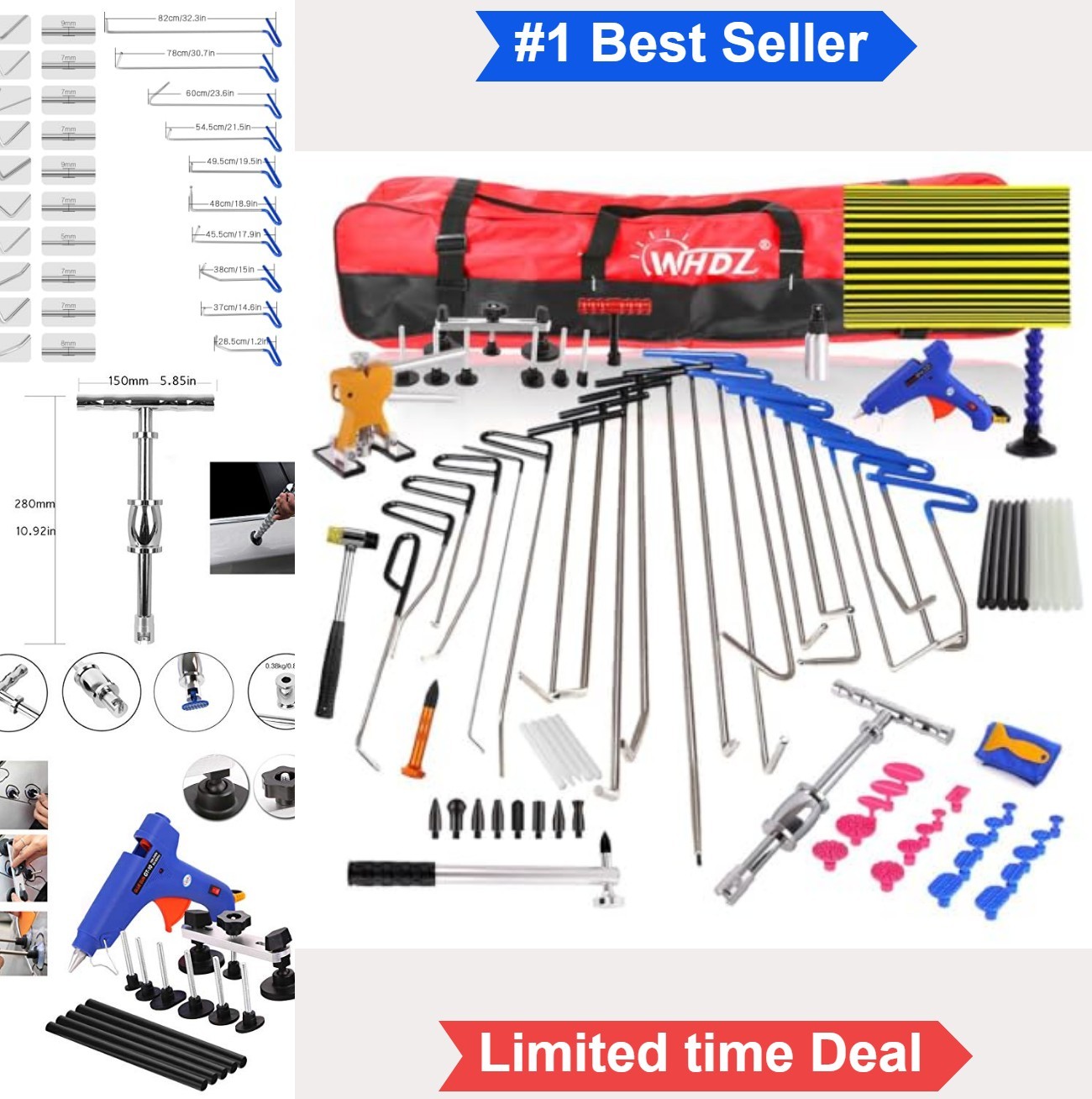 Paintless Dent Repair Kit 85pcs Car Dent Remover Tools Hail Removal Puller