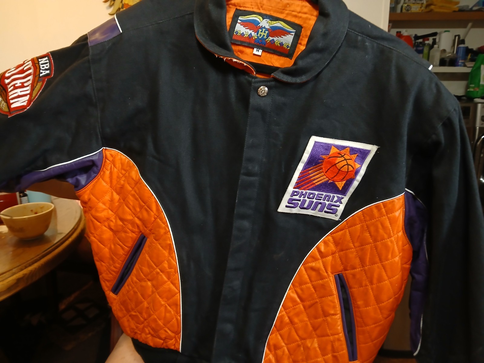 Vintage Nba Phoenix Suns Jeff Hamilton Jacket Leather Size MEDIUM 