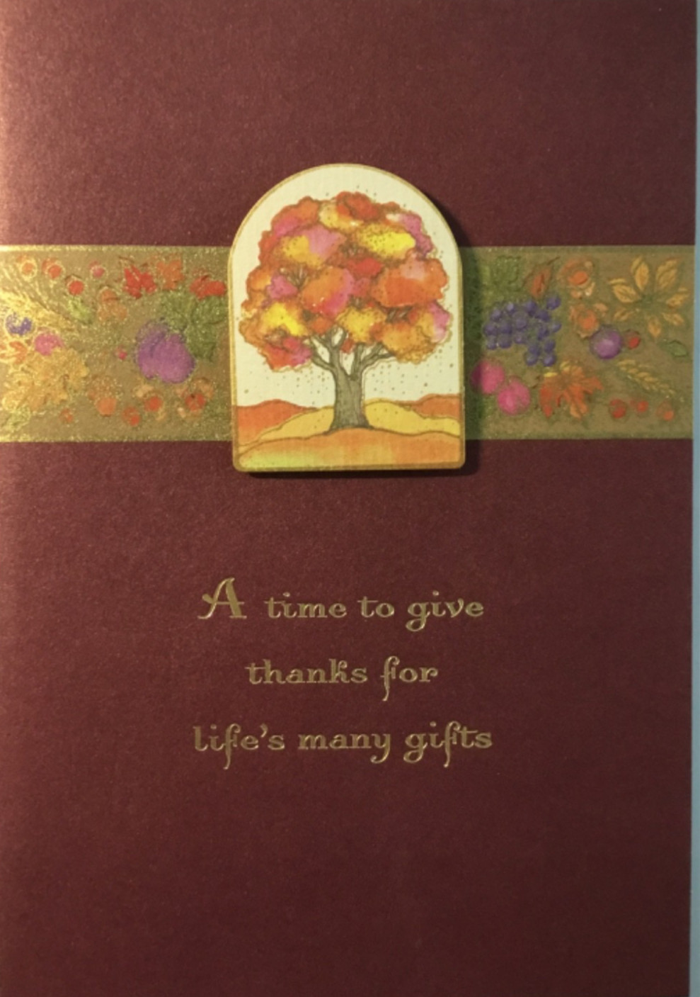 Papyrus- Thanksgiving - Colorful Tree- A Time To Give Thanks- Embellished Papyrus- Thanksgiving - Colorful Tree- A Time To Give Thanks- Embellished