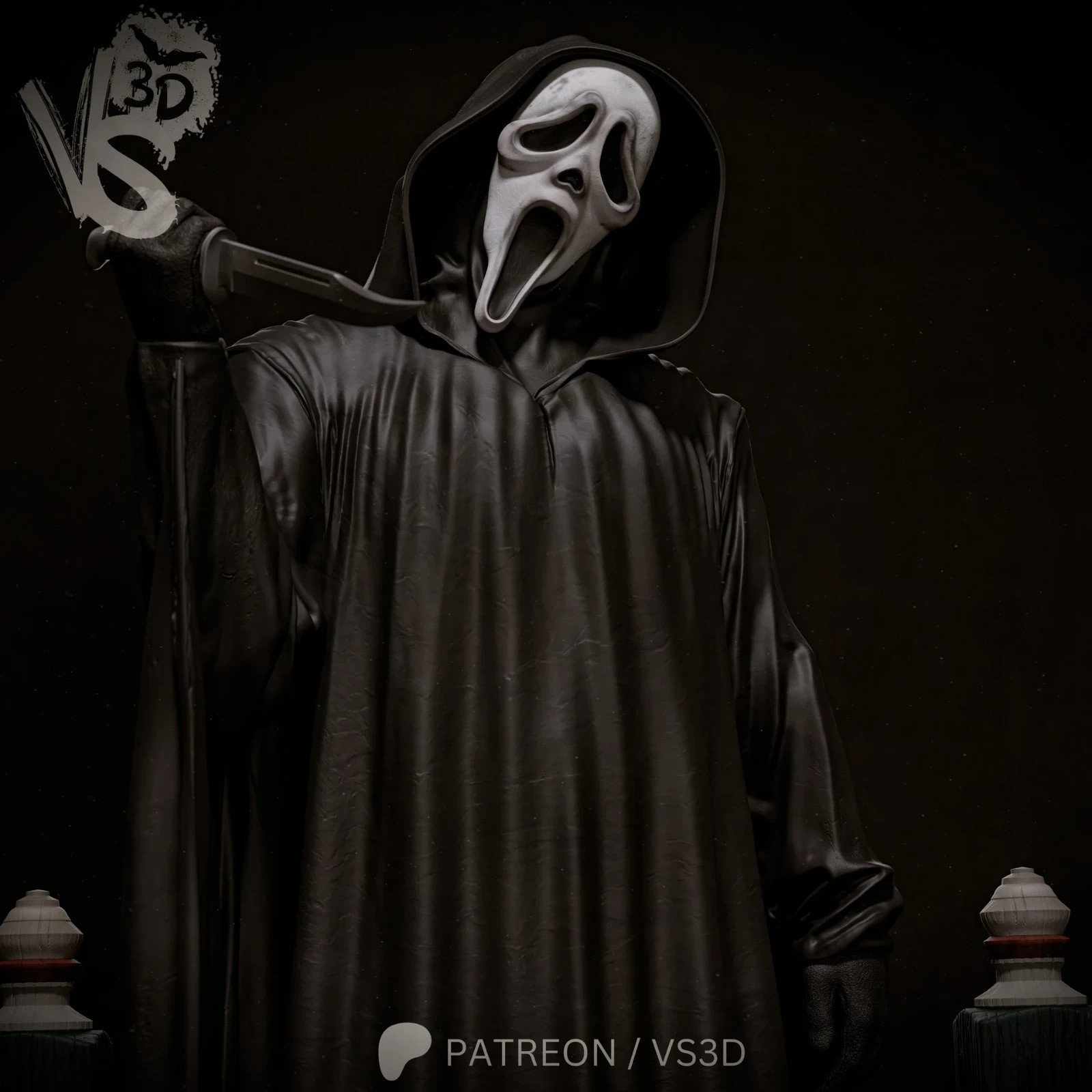 Ghost Face Scream 1/6 Scale Hand Painted Handmade Horror Collectible Figure Stat