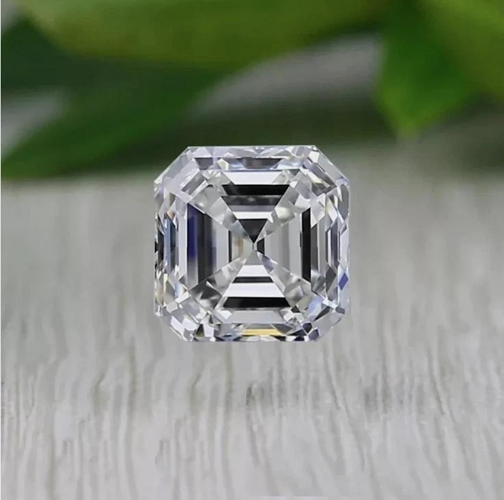 4.3 Ct Lab-Grown CVD Diamond Asscher Cut D Color VVS1 Loose Gemstone 6JGC
