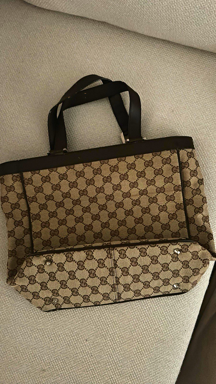 Gucci GG Canvas D-Ring Tote / Abbey D-Ring Tote Beige GG Monogram Gucci Purse