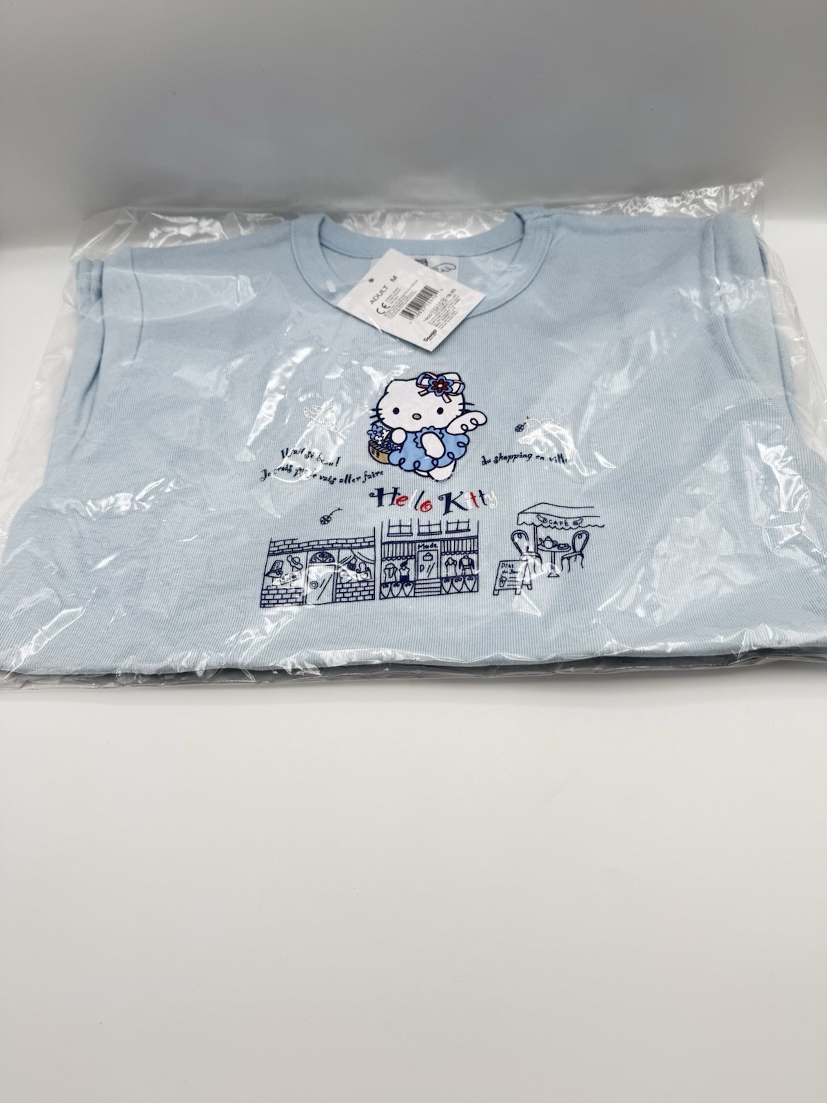 Sanrio Hello Kitty Blue Angel Blue T-Shirt, Size M New in Package VTG 2002 Sanrio Hello Kitty Blue Angel Blue T-Shirt, Size M New in Package VTG 2002