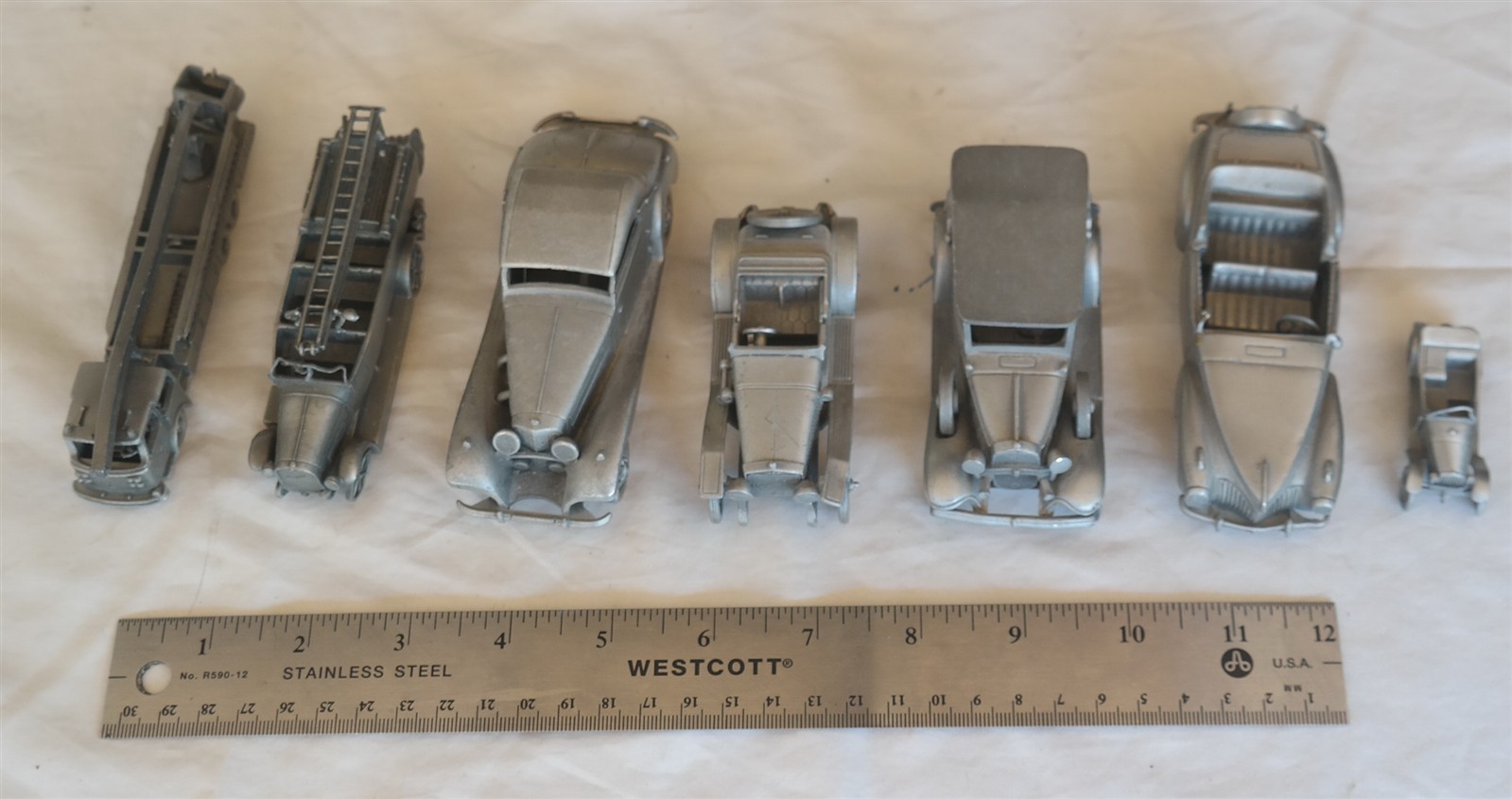 Lot of (7) Vtg The Danbury Mint PEWTER Car models Hispano Mercedes Lincoln Chevy Lot of (7) Vtg The Danbury Mint PEWTER Car models Hispano Mercedes Lincoln Chevy