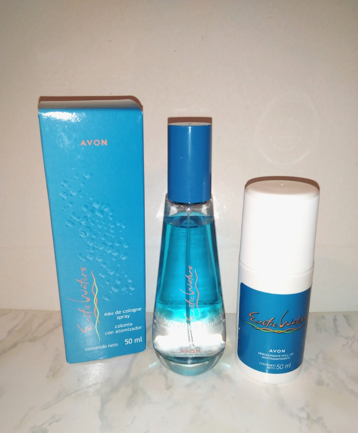 AVON Exotic Waters Original Eau de Cologne 1.7 fl oz & Deodorant 50ml - 2PC Set AVON Exotic Waters Original Eau de Cologne 1.7 fl oz & Deodorant 50ml - 2PC Set