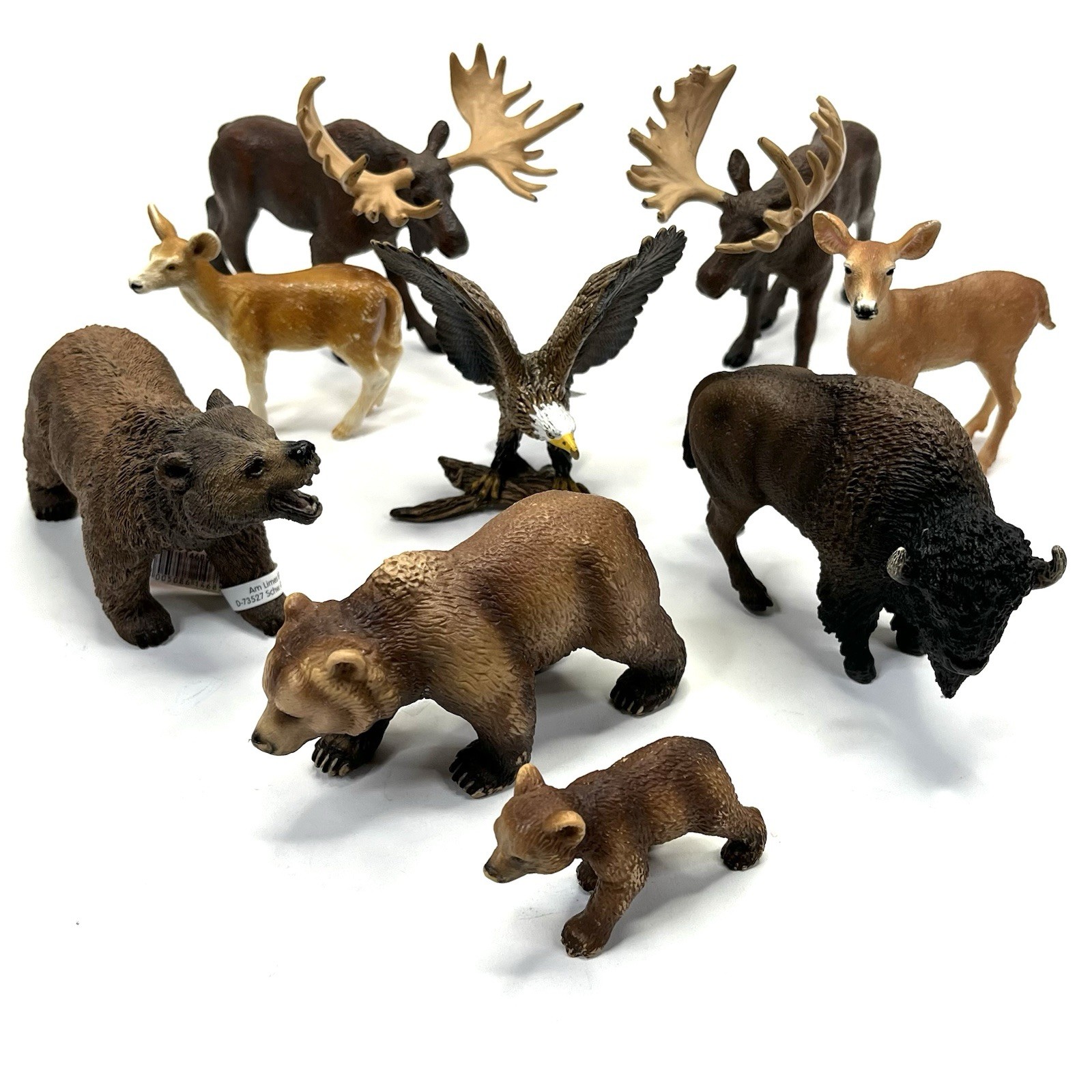 Schleich North American Animal Figure Lot Bison Moose Deere Grisly Brown Eagle 9 Schleich North American Animal Figure Lot Bison Moose Deere Grisly Brown Eagle 9
