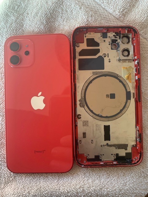 Apple iPhone 12 rear housing back glass chasis red ( D)