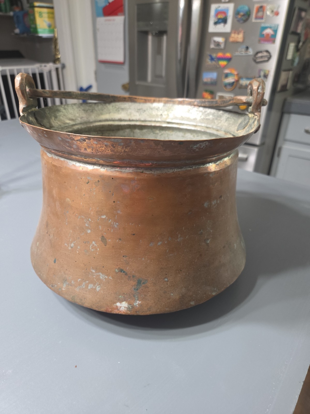 Antique Hand Hammered Copper Cauldron Pot Kettle Circa 1800s Antique Hand Hammered Copper Cauldron Pot Kettle Circa 1800s