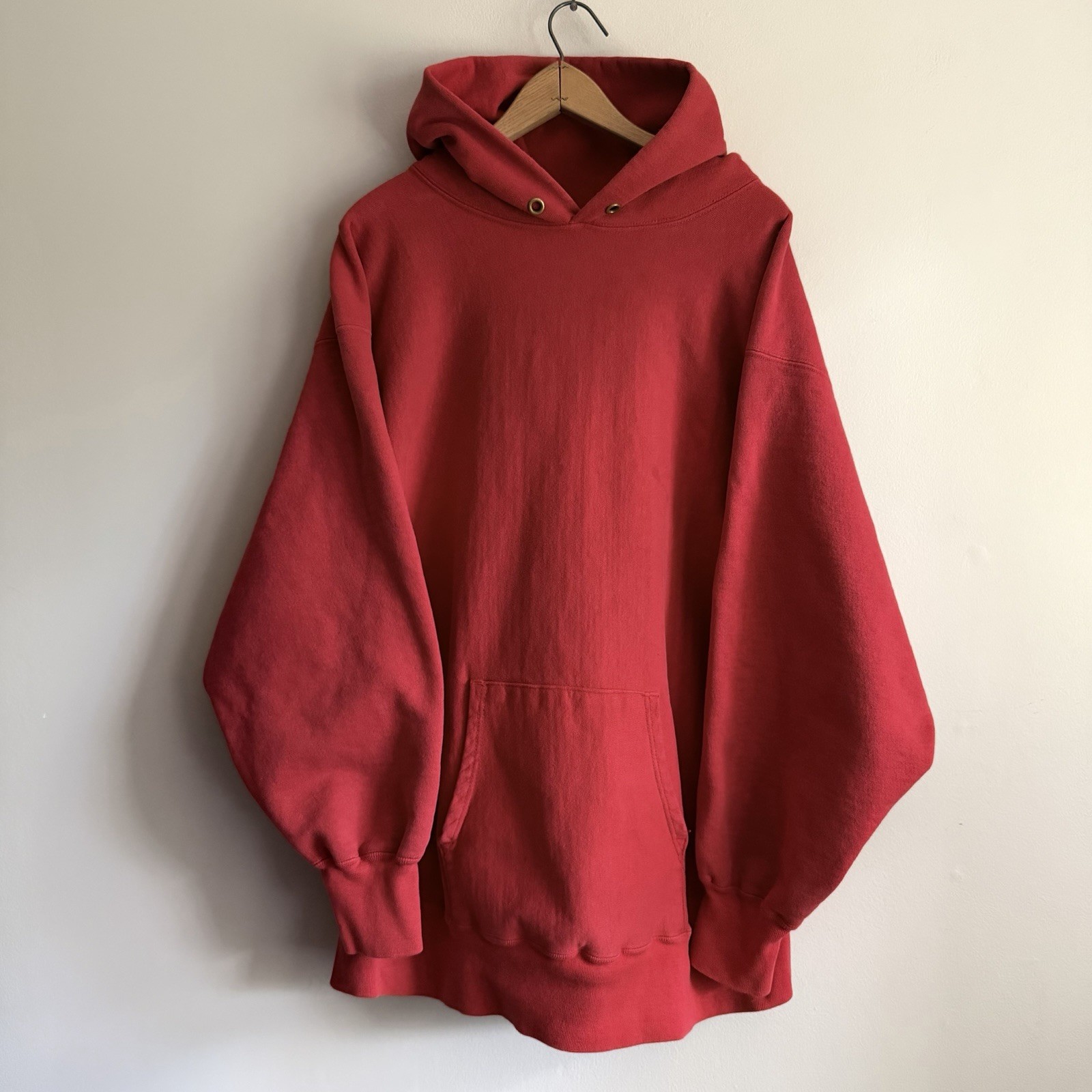 Vintage 80s Champion Reverse Weave Lands End Blank Red Pullover Hoodie 2XL Vintage 80s Champion Reverse Weave Lands End Blank Red Pullover Hoodie 2XL