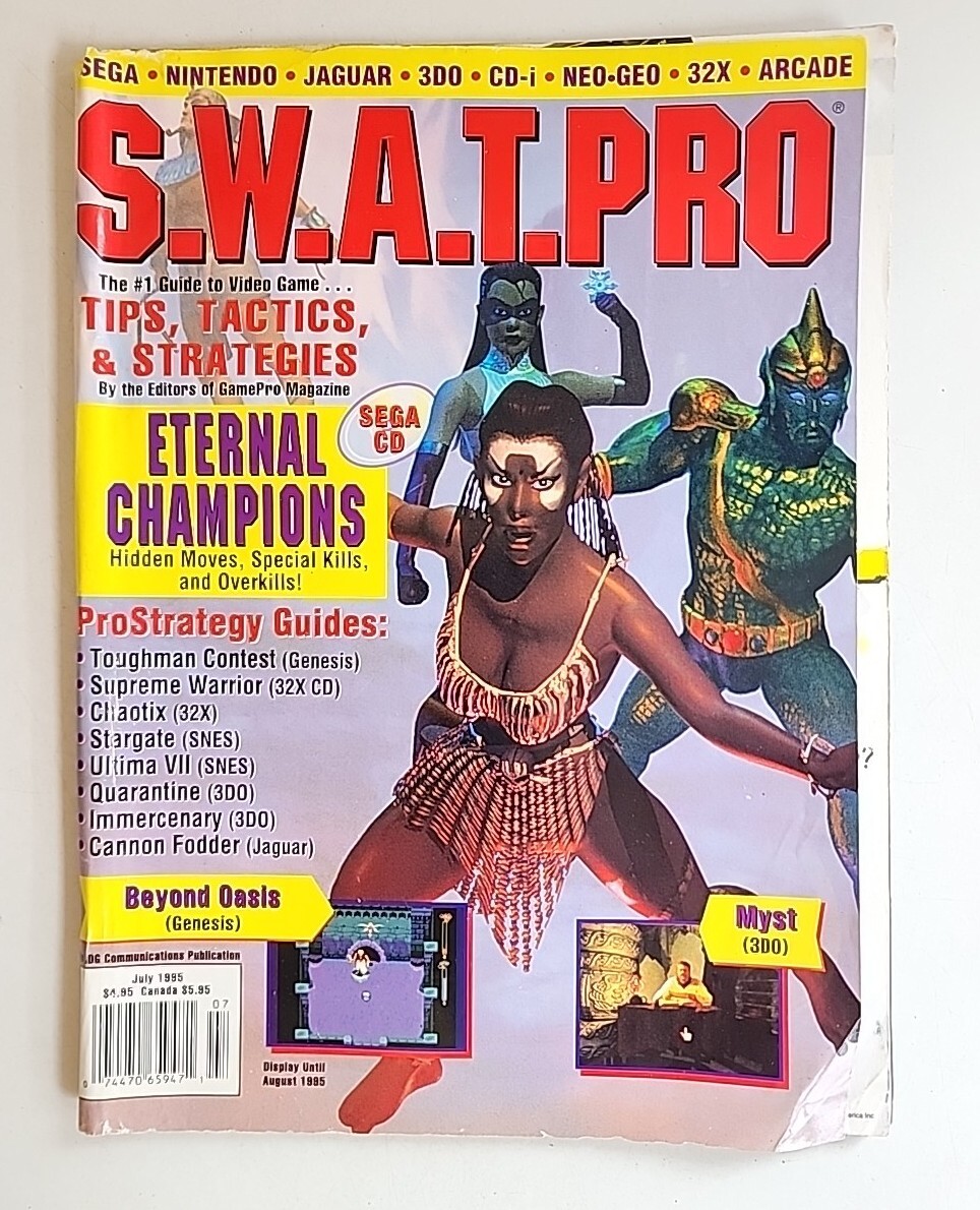GamePro S.W.A.T.PRO Magazine July 1995 Eternal Champions Sega Nintendo Jaguar GamePro S.W.A.T.PRO Magazine July 1995 Eternal Champions Sega Nintendo Jaguar