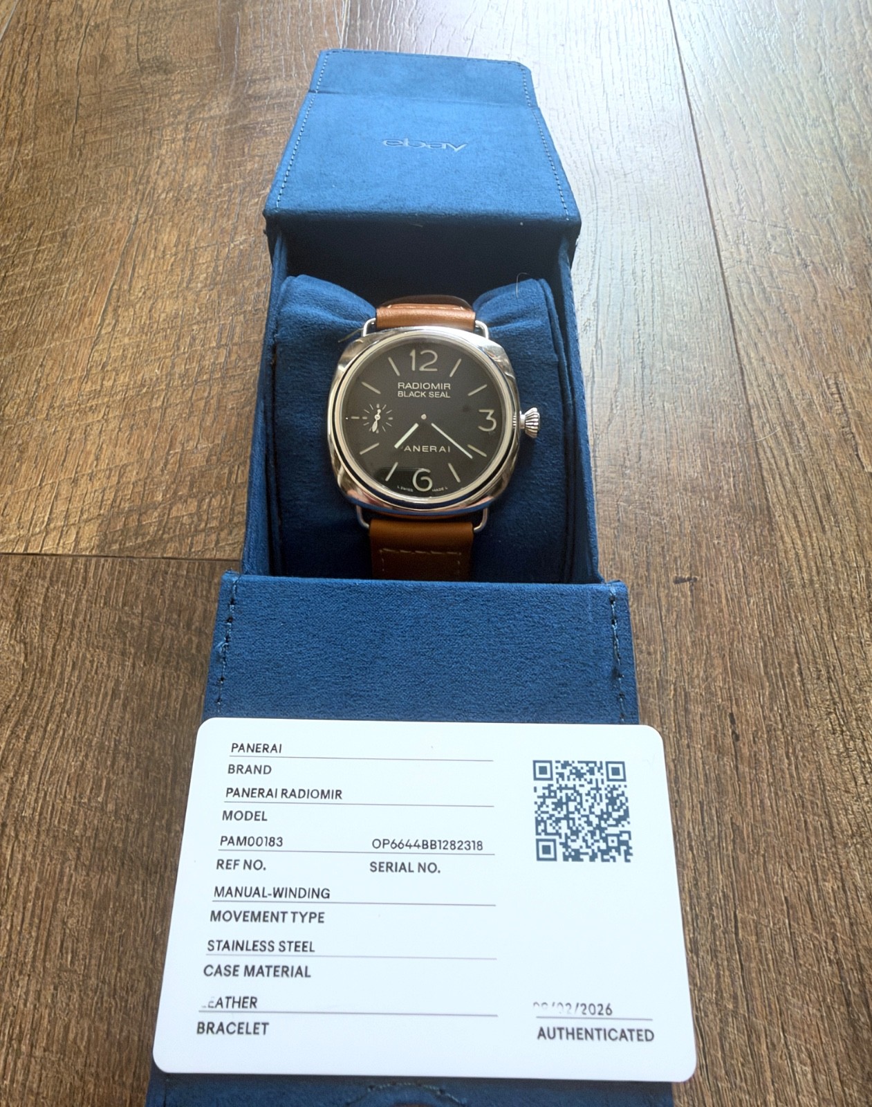 Panerai Radiomir Black Seal PAM00183 45mm Manual Wind Black Dial Men\'s Watch