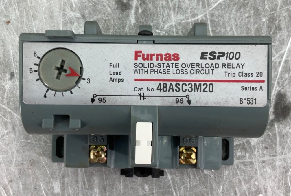 FURNAS 48ASC3M20 SOLID STATE OVERLOAD RELAY W PHASE LOSS CIRCUIT 3-6 A OPEN 3PH