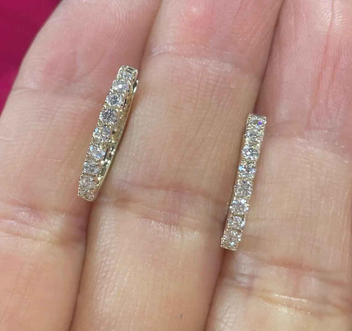 0.65Ct Lab Created Diamond Round Cut Huggie Hoop Earrings 14K Yellow Gold Plated