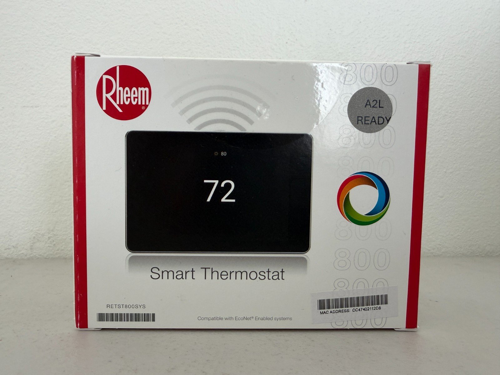 Rheem RETST800SYS Wi-Fi- Enabled Touchscreen Heating & Cooling Smart Thermostat