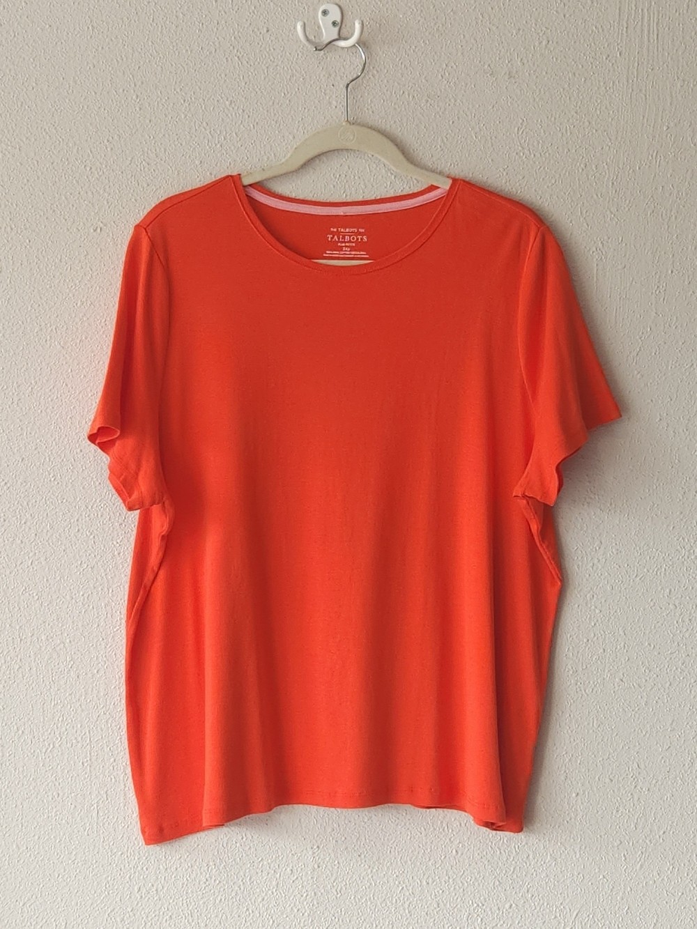 Talbots Women\'s Crewneck Short Sleeve Top in Orange-Red PLUS SIZE PETITE 3XP Talbots Women\'s Crewneck Short Sleeve Top in Orange-Red PLUS SIZE PETITE 3XP