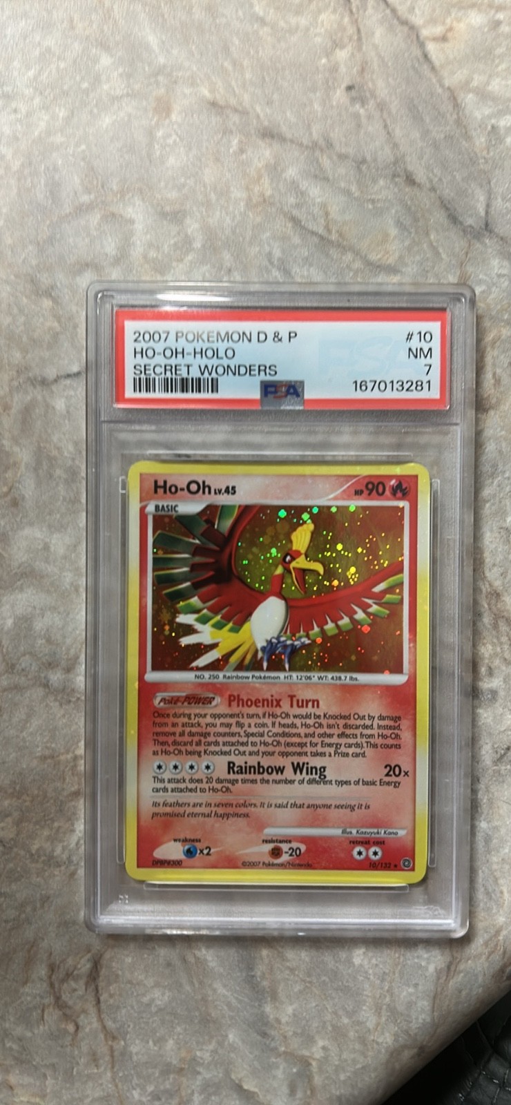 2007 POKEMON HO-OH-HOLO psa 7