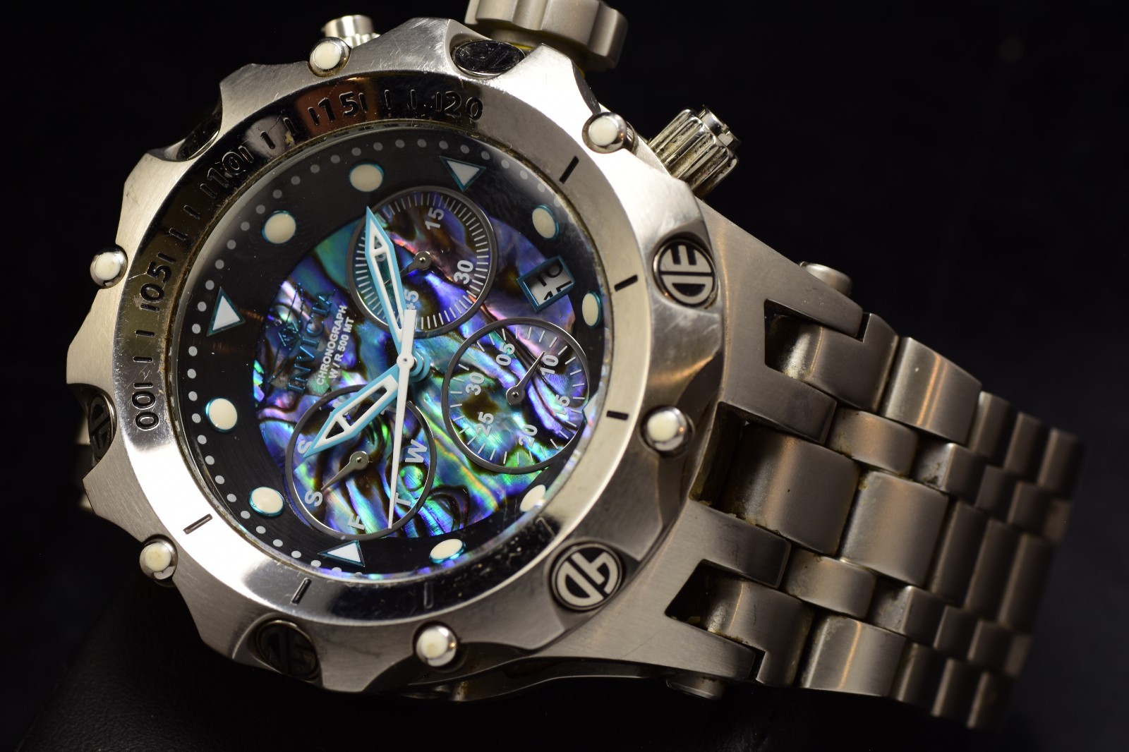 Invicta Men\'s Venom Quartz Chronograph Oyster Dial Watch 51mm Stainless Steel