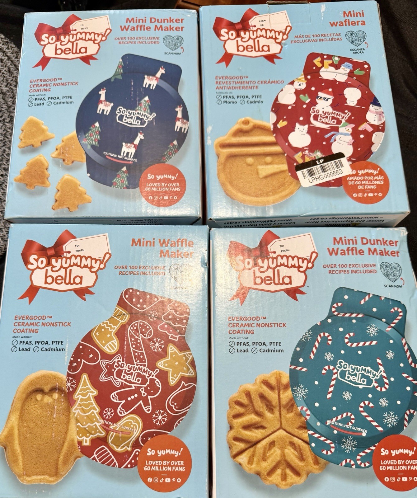 All 4 So Yummy Bella Mini Dunker Waffle Makers Tree Snowman Snowflake Penguin All 4 So Yummy Bella Mini Dunker Waffle Makers Tree Snowman Snowflake Penguin