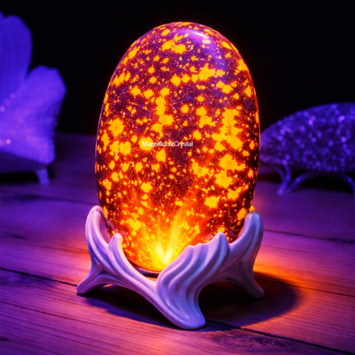 High Quality Yooperlite Glowing Palm Stone UV Reactive Healing Crystal Gemstone