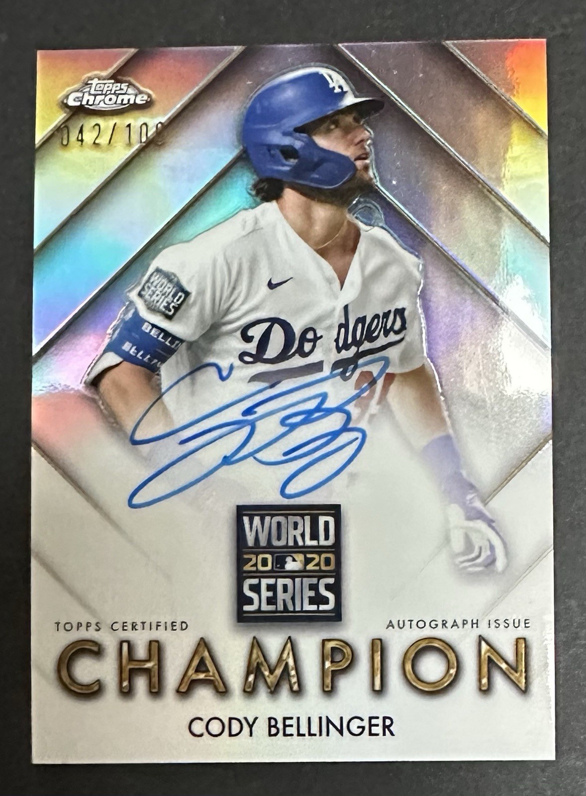 Topps Chrome 2026 Cody Bellinger World Series Champion Auto WSCA-CB /100 Dodgers