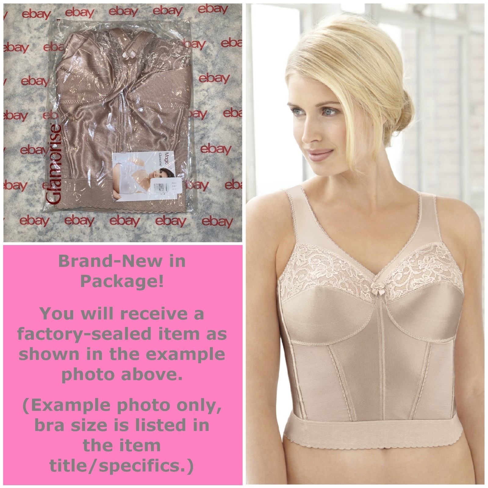 Glamorise MagicLift Long Line Shaper Bra Wide-Straps 48B Nude • LAST ONES EVER