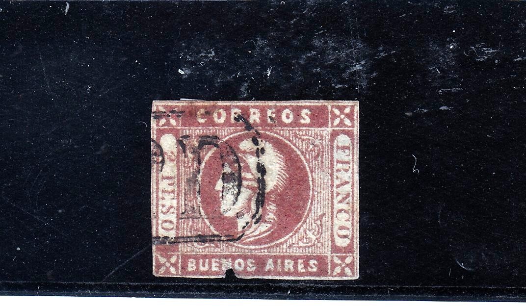 ARGENTINA BUENOS AIRES 1859 LOCAL ISSUE STAMP WITH FAULTS ARGENTINA BUENOS AIRES 1859 LOCAL ISSUE STAMP WITH FAULTS