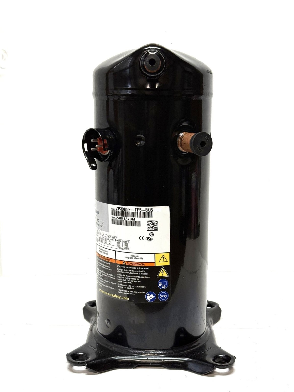 COPELAND Carrier scroll Compressor - ZP39K5E-TF5-8U5 R-410A 3ph 230V 60 Hz COPELAND Carrier scroll Compressor - ZP39K5E-TF5-8U5 R-410A 3ph 230V 60 Hz
