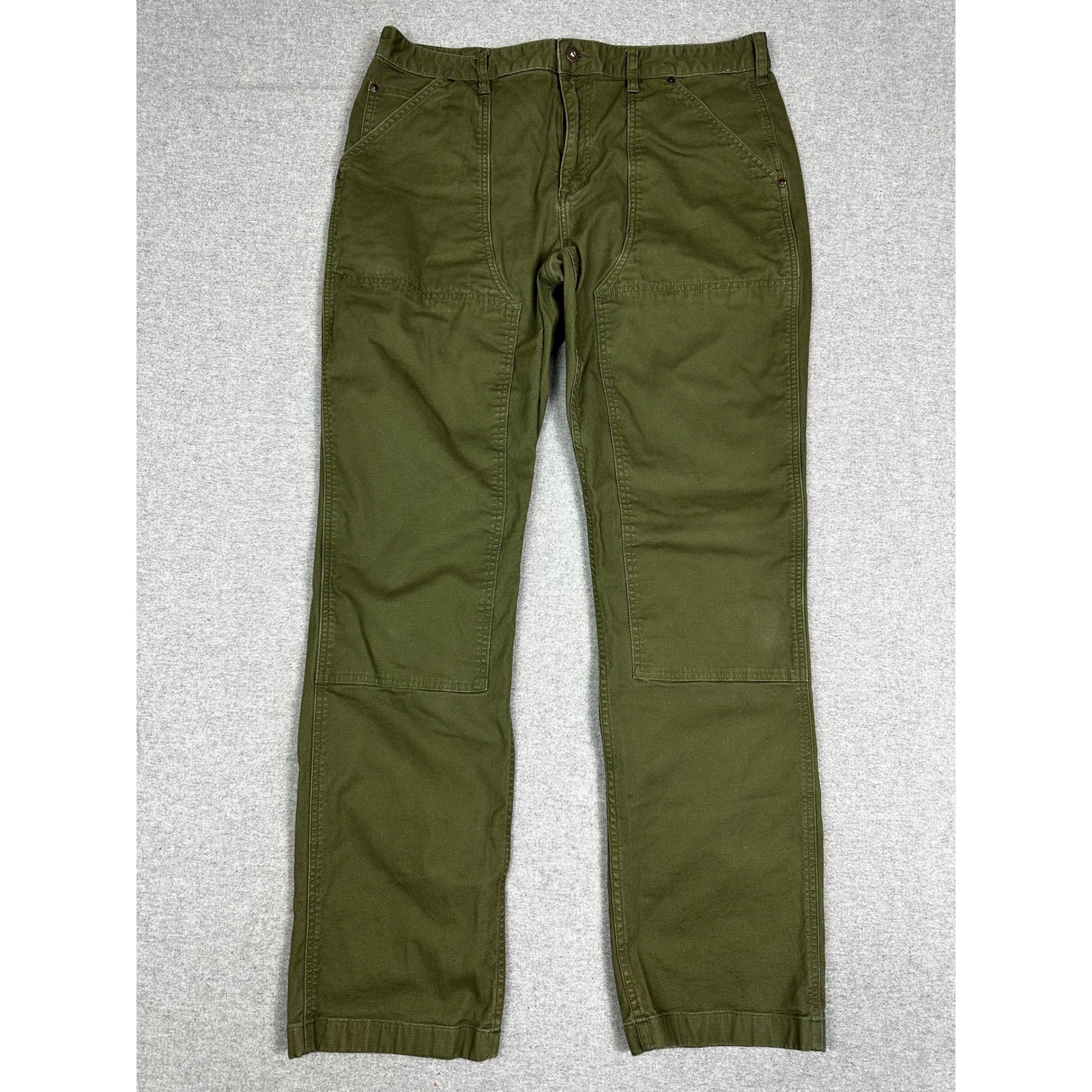 Best Made Double Knee Utility Pant Men 38x34 (36x32) Olive Green Canvas Workwear Best Made Double Knee Utility Pant Men 38x34 (36x32) Olive Green Canvas Workwear