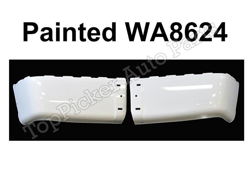NEW Painted Summit White WA8624 Rear Bumper End Set For 07-14 Silverado W/O Hole