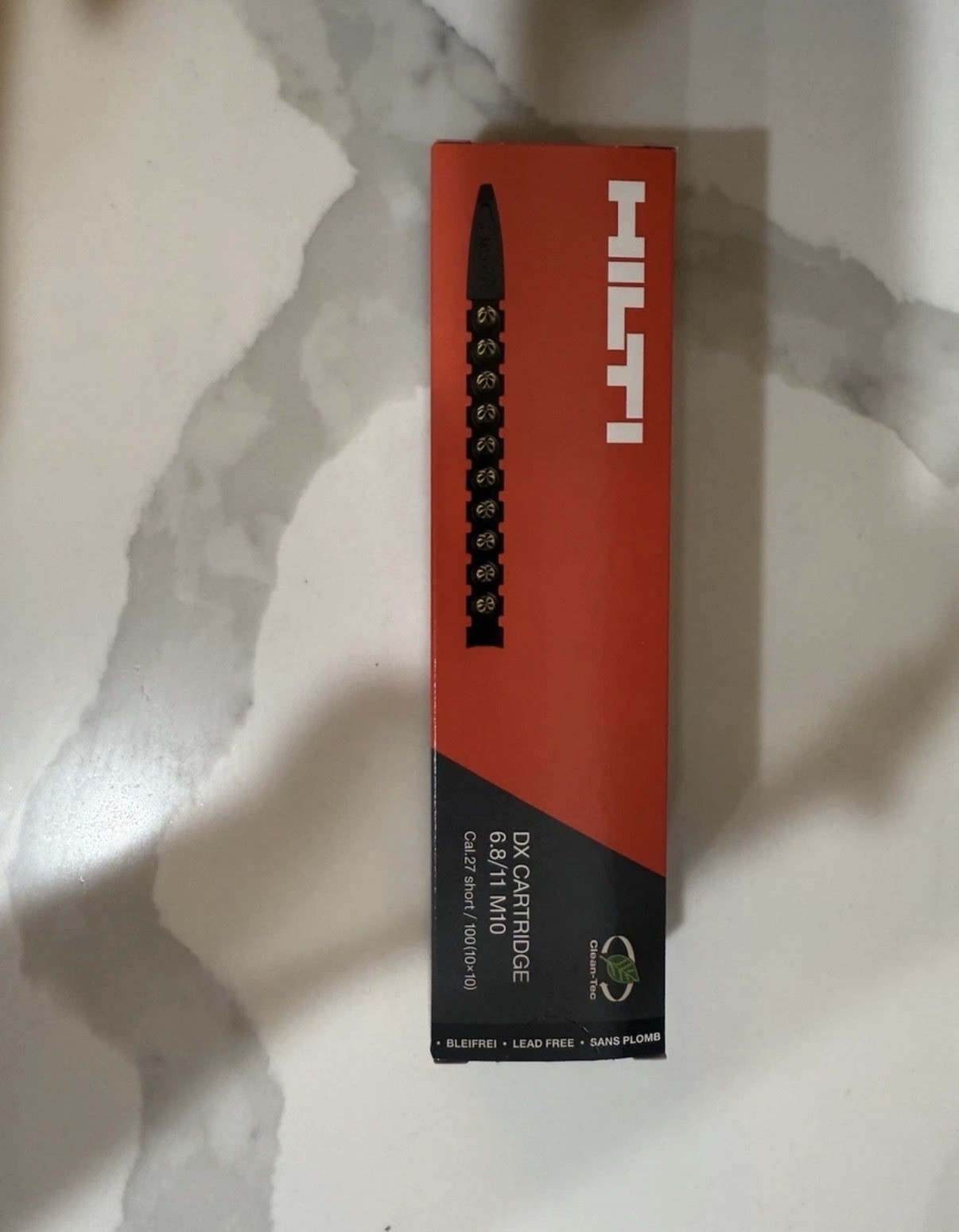 100 10x10 Hilti DX cartridge 6.8/11 M10 STD black #416475 Cal.27 Short 100 10x10 Hilti DX cartridge 6.8/11 M10 STD black #416475 Cal.27 Short