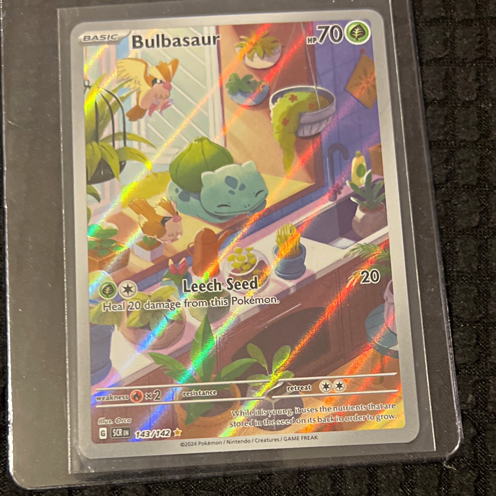 Pokemon TCG Bulbasaur Illustration Rare Holo Sv07 Stellar Crown 143/142 EN
