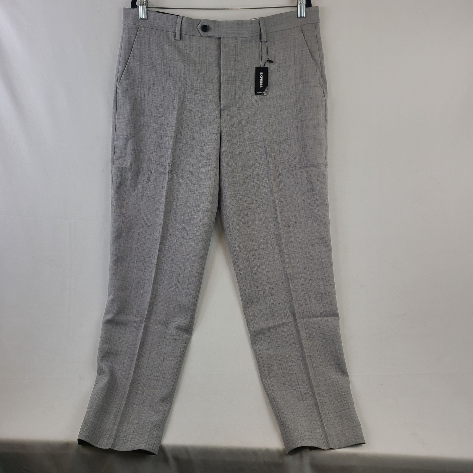 NEW Express Men\'s Slim Stretch Gray Dress Pants W36 L30