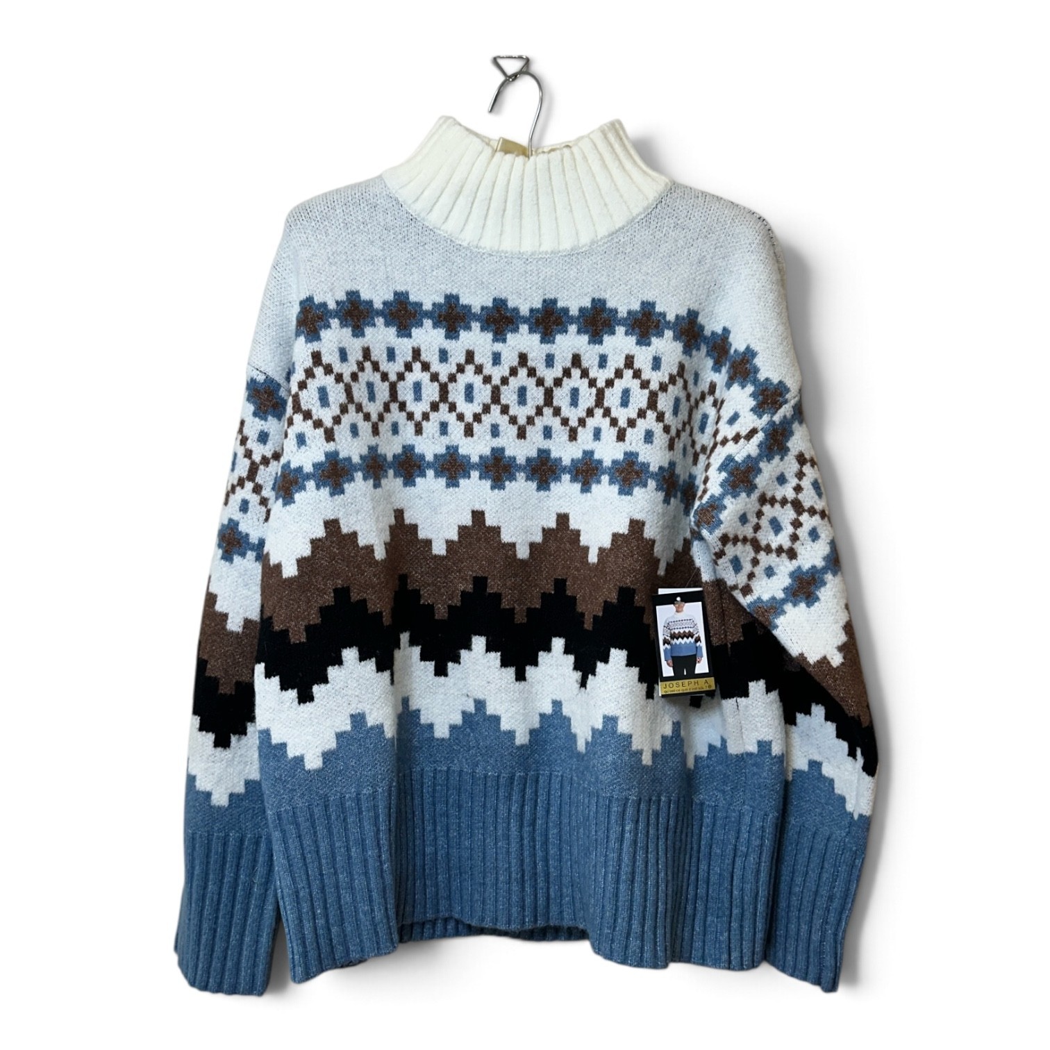 NWT Joseph A qu\'est-ce que c\'est silk Fair Isle Sweater Fisherman Womens M