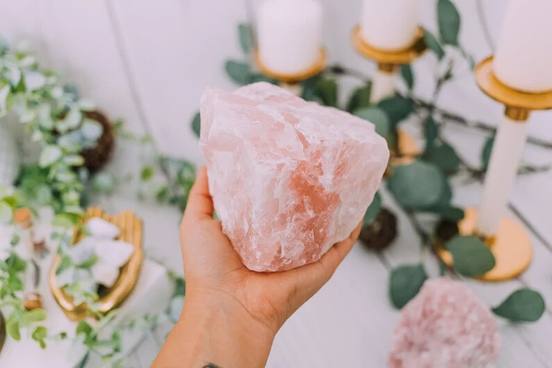JUMBO Rose Quartz Natural Raw Crystals - Choose Size Huge Chunks (Love Stone) JUMBO Rose Quartz Natural Raw Crystals - Choose Size Huge Chunks (Love Stone)
