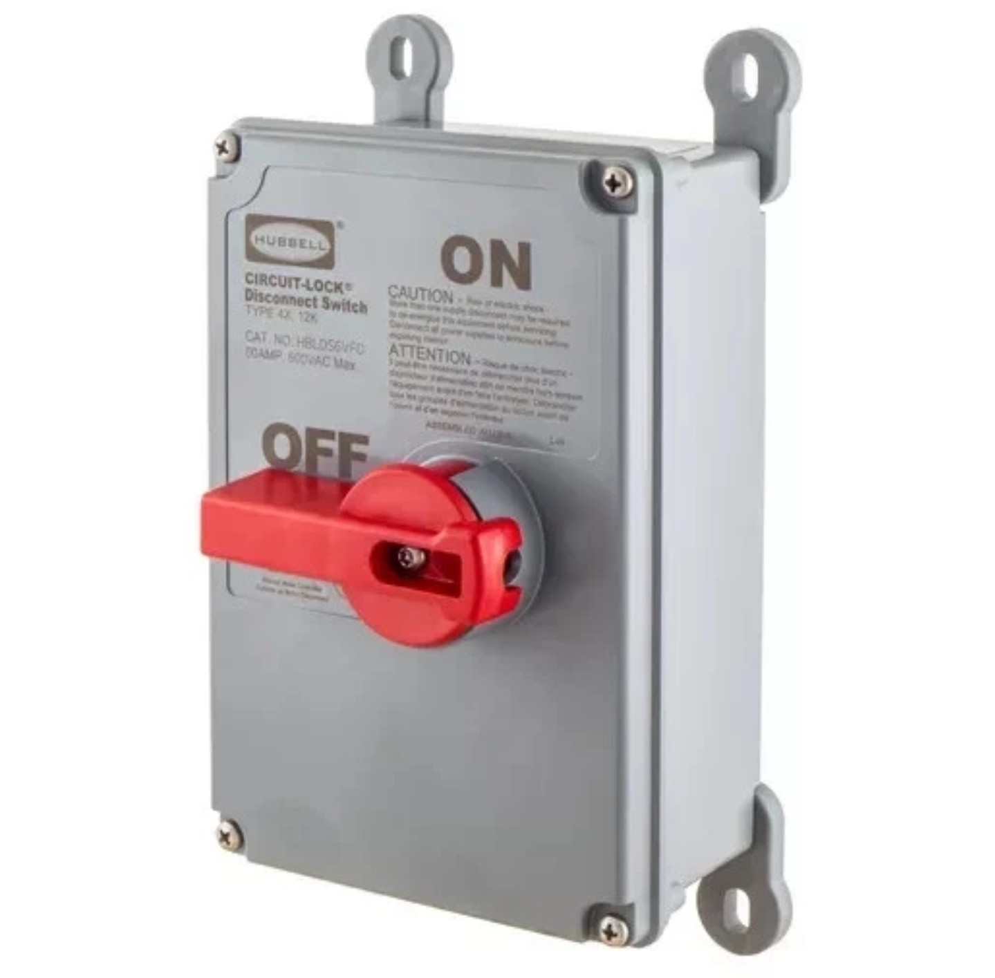 HBLDS6 Hubbell Disconnect Switch 60A 600VAC Circuit-Lock HBLDS6 Hubbell Disconnect Switch 60A 600VAC Circuit-Lock