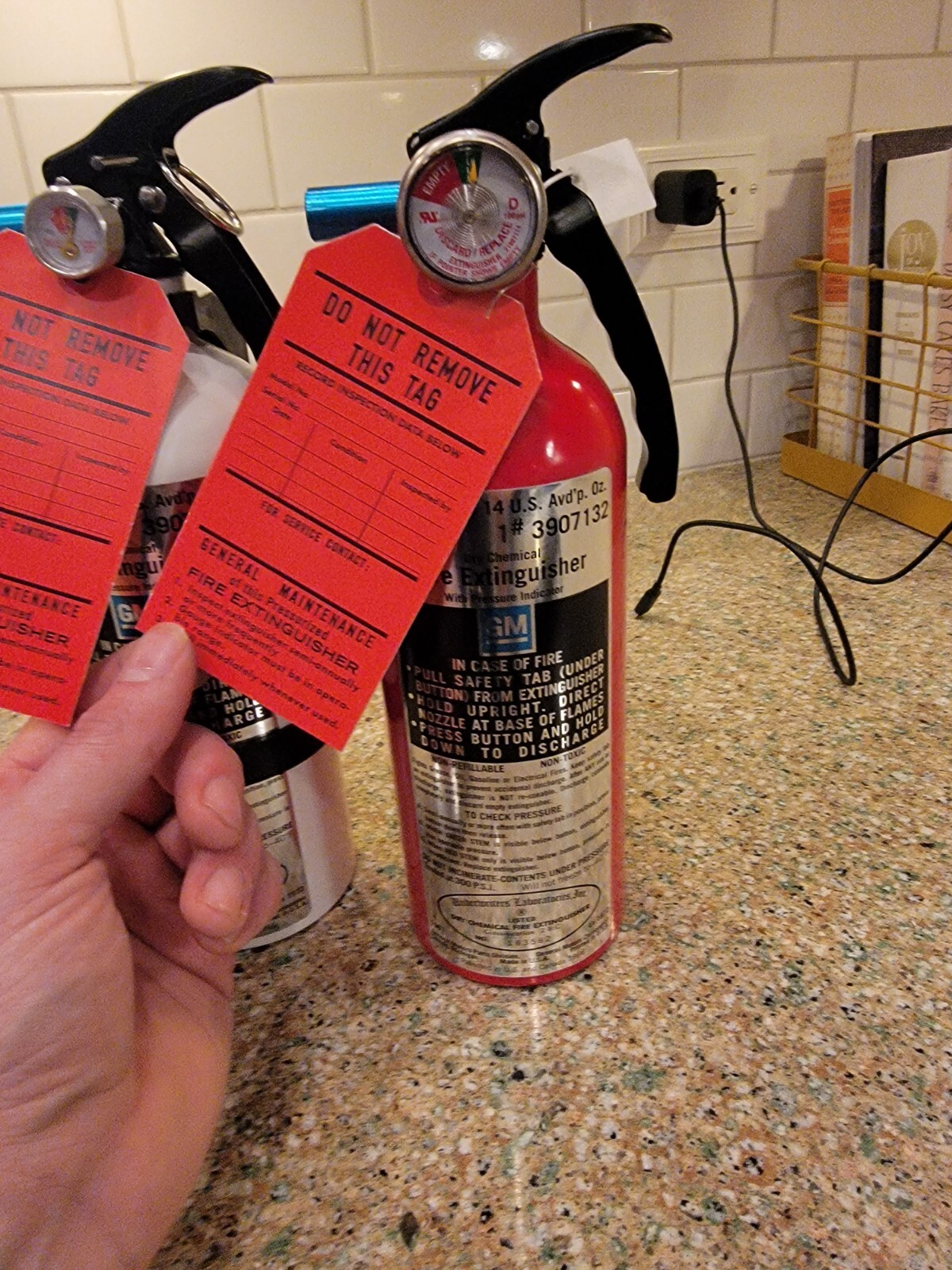 GM Fire Extinguisher 66-72 Vintage Tag