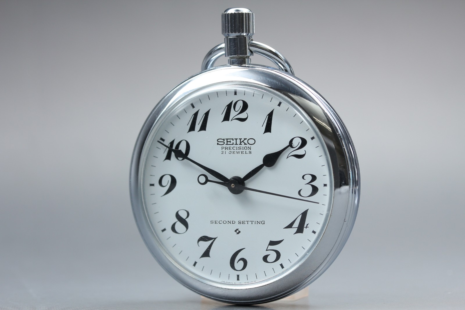 Vintage 1976 [Exc+5] Seiko Precision 6110-0010 Hand Winding Railway Pocket Watch