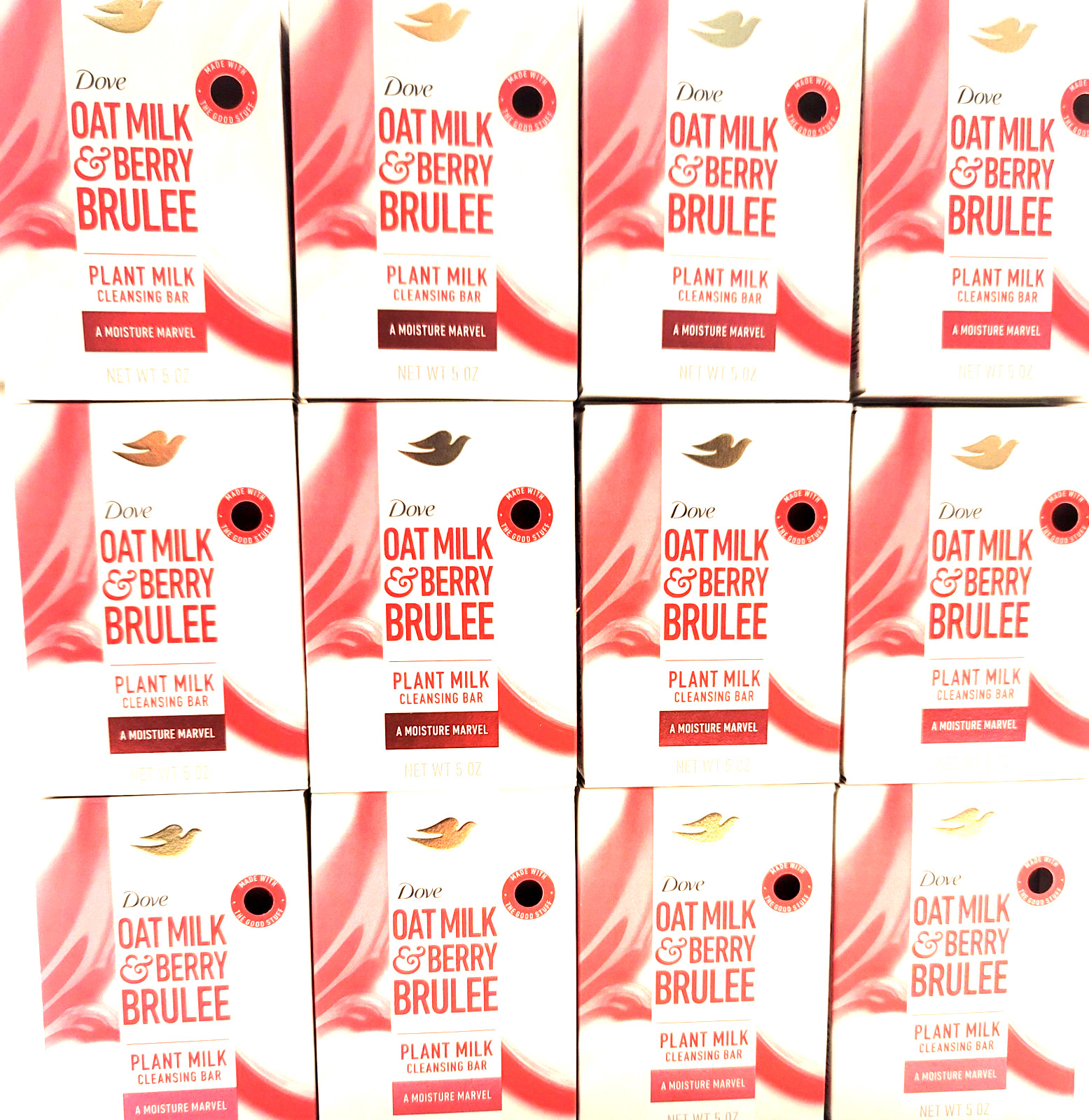 LOT (12) DOVE OAT MILK & BERRY BRULEE PLANT MILK CLEANSING BAR SOAP 5oz
