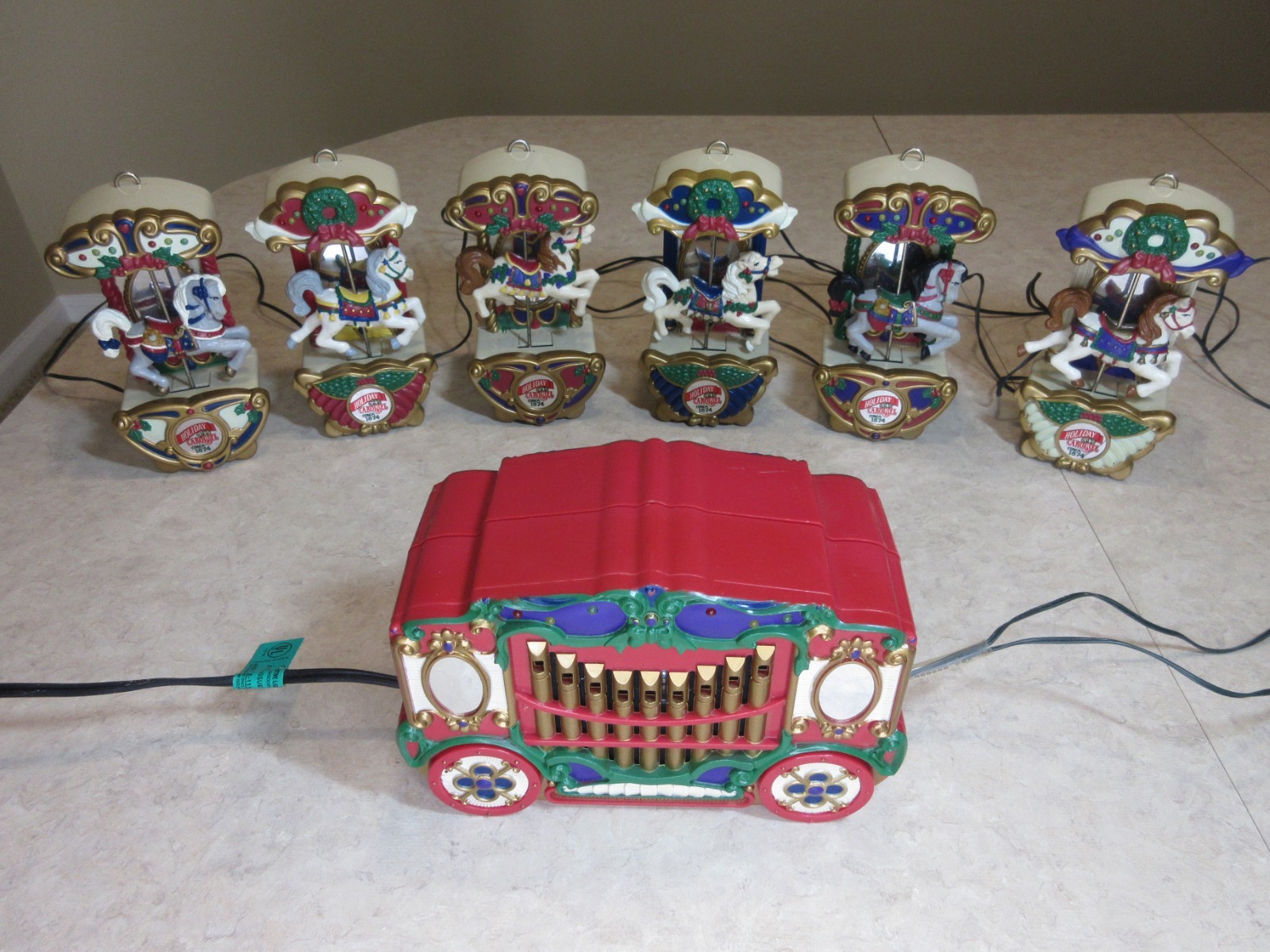 Mr. Christmas Holiday Carousel. 6 Horse 21 Carols. Lights + Moves. Watch Video Mr. Christmas Holiday Carousel. 6 Horse 21 Carols. Lights + Moves. Watch Video