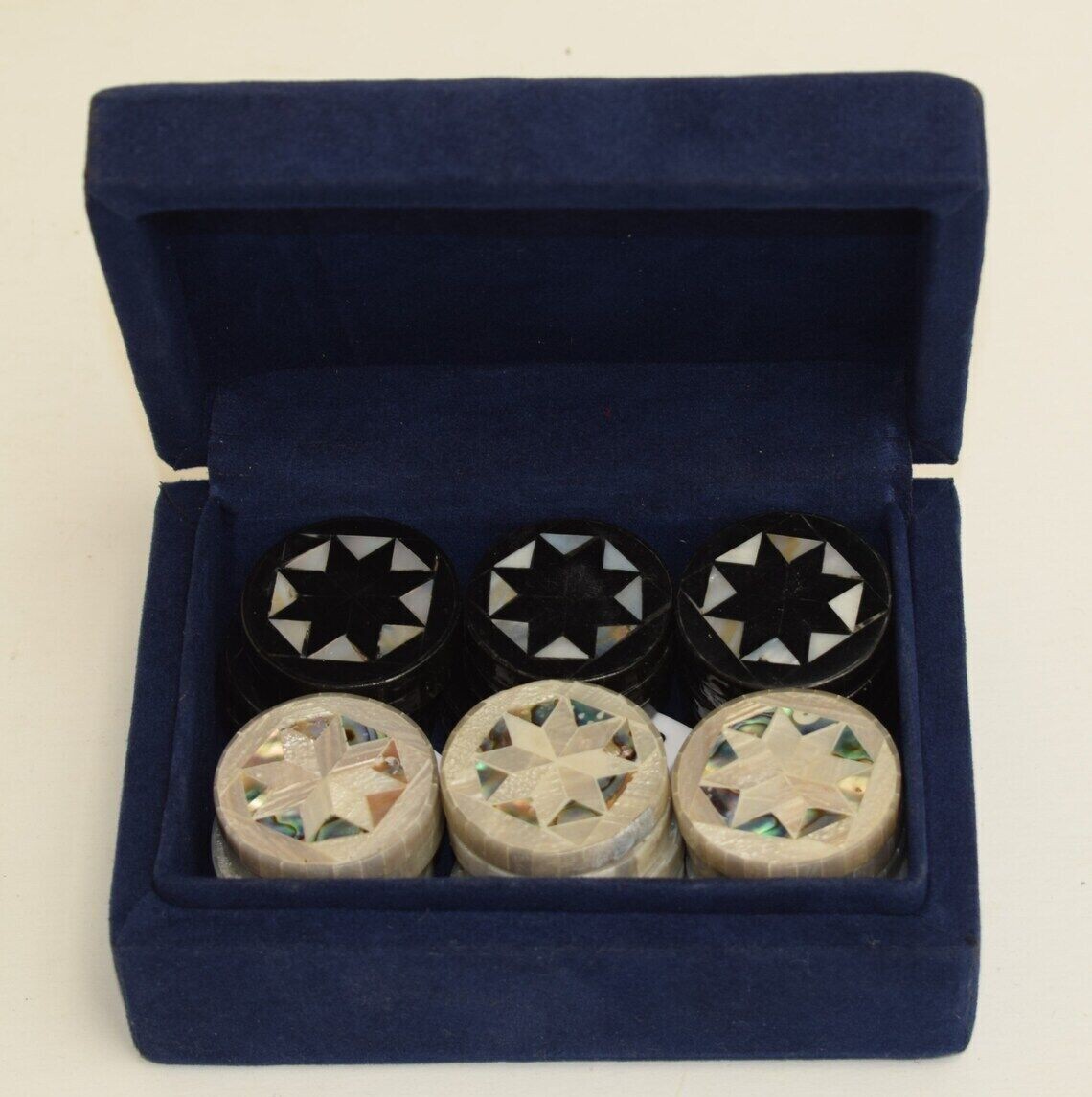 Handmade Mother of Pearl Inlay 30 Backgammon Set Chips checkers Disks Pieces