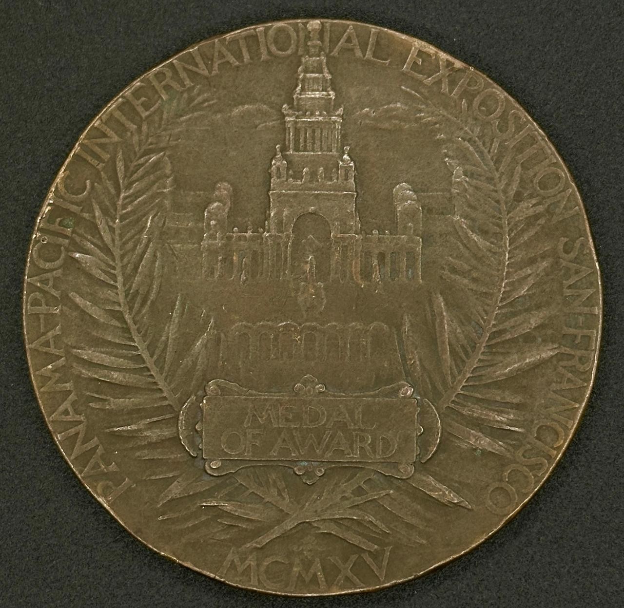RARE 1915 PANAMA PACIFIC INTERNATIONAL EXPO BRONZE MEDAL OF AWARD SAN FRANCISCO