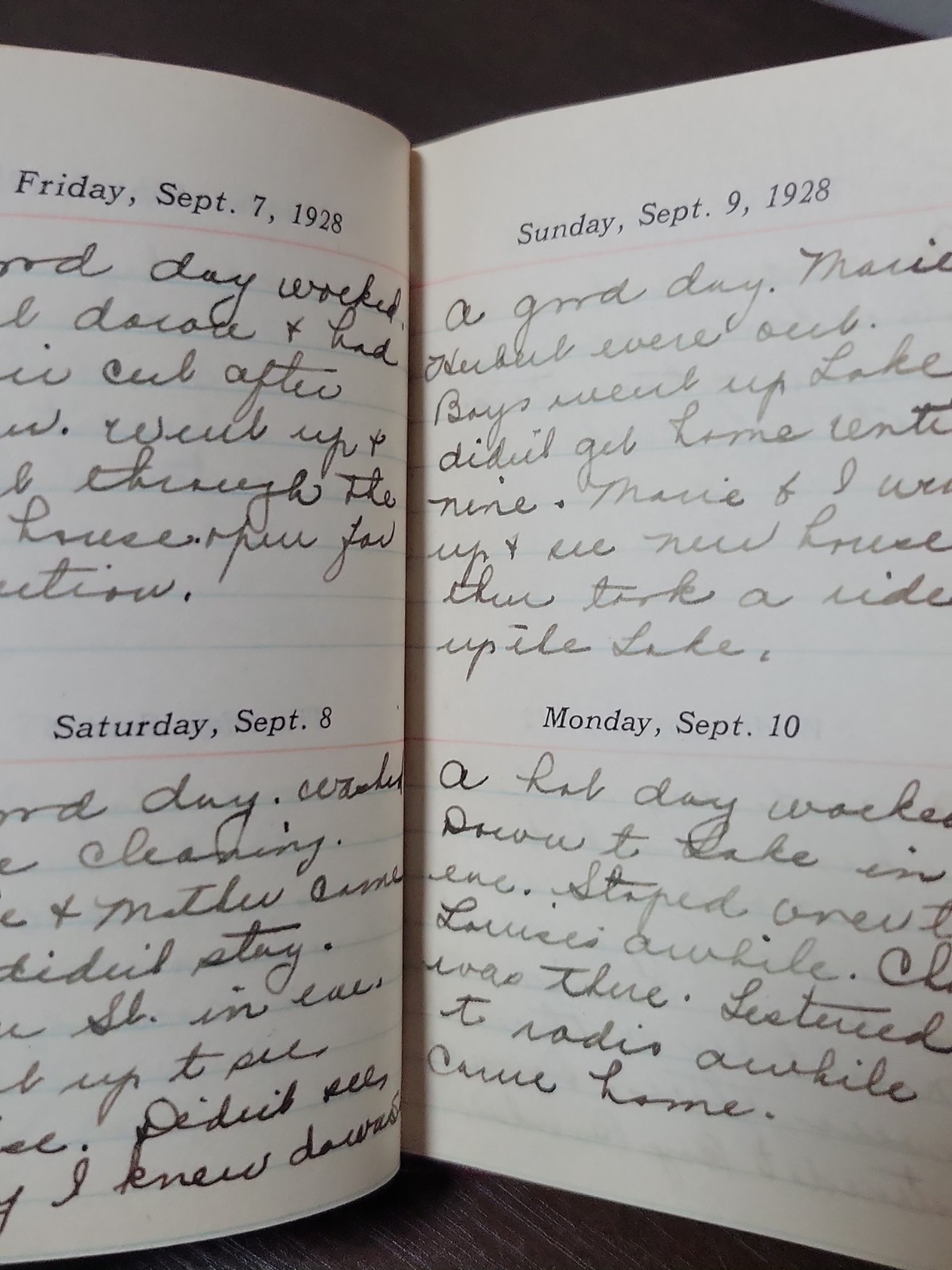 2 1928/29 Young Woman Motorcycle Rides Diary Handwritten New York Antique 2 1928/29 Young Woman Motorcycle Rides Diary Handwritten New York Antique