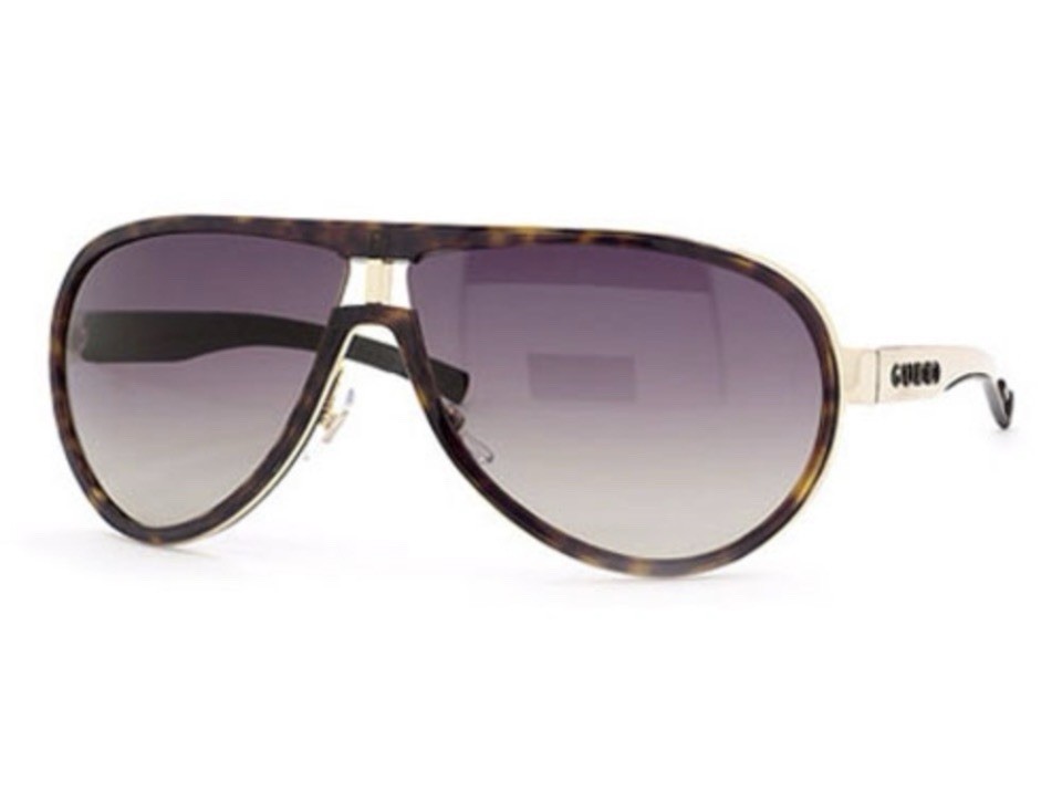 GUCCI VINTAGE AVIATOR SUNGLASSES 1566/S HAVANA TORTOISE FRAME GOLD/RUBBER ARM NM