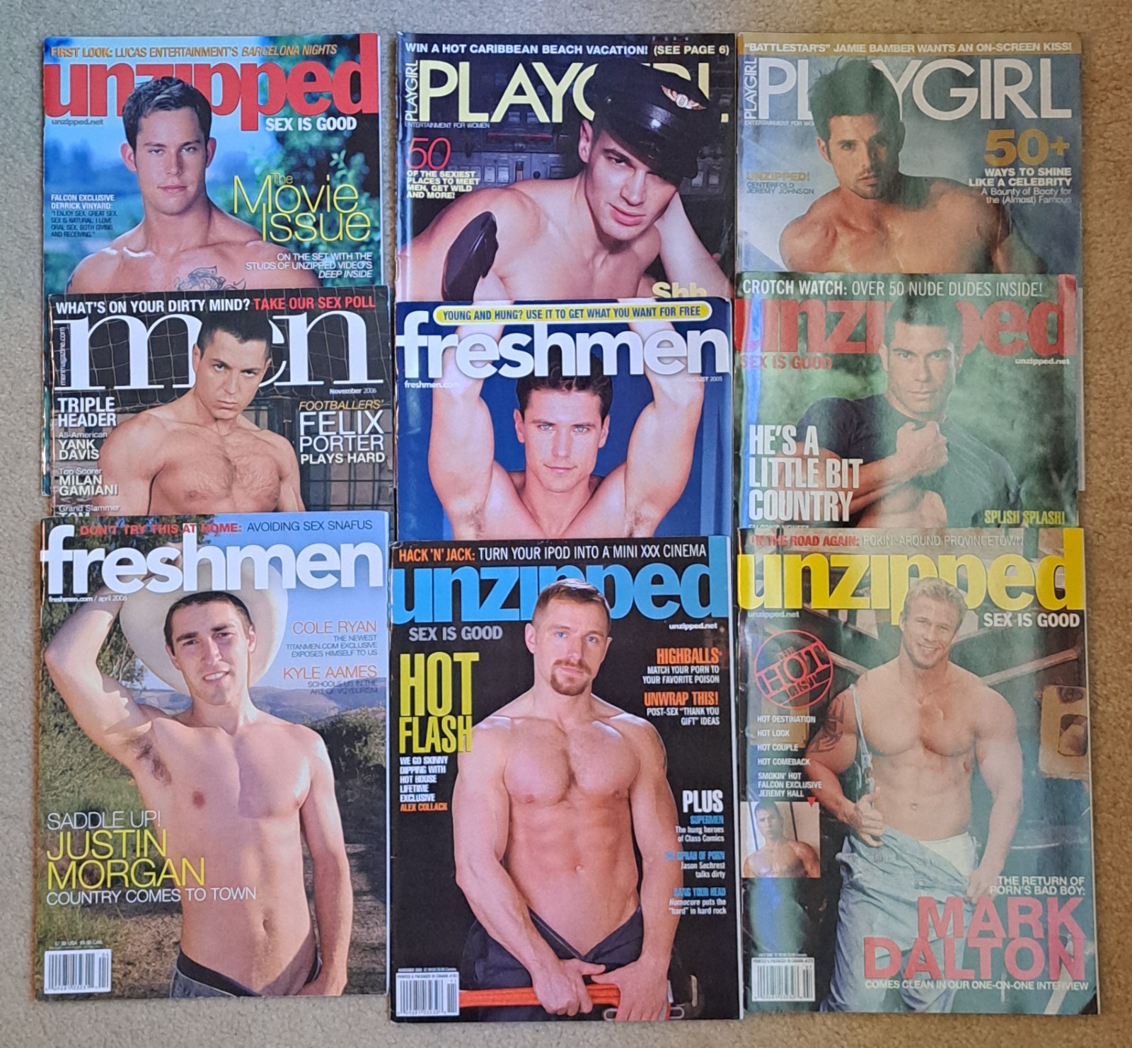 Vtg PLAYGIRL Magazine Lot 9 Vtg PLAYGIRL Magazine Lot 9